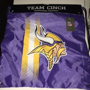 NWT NFL Vikings Drawstring Backpack